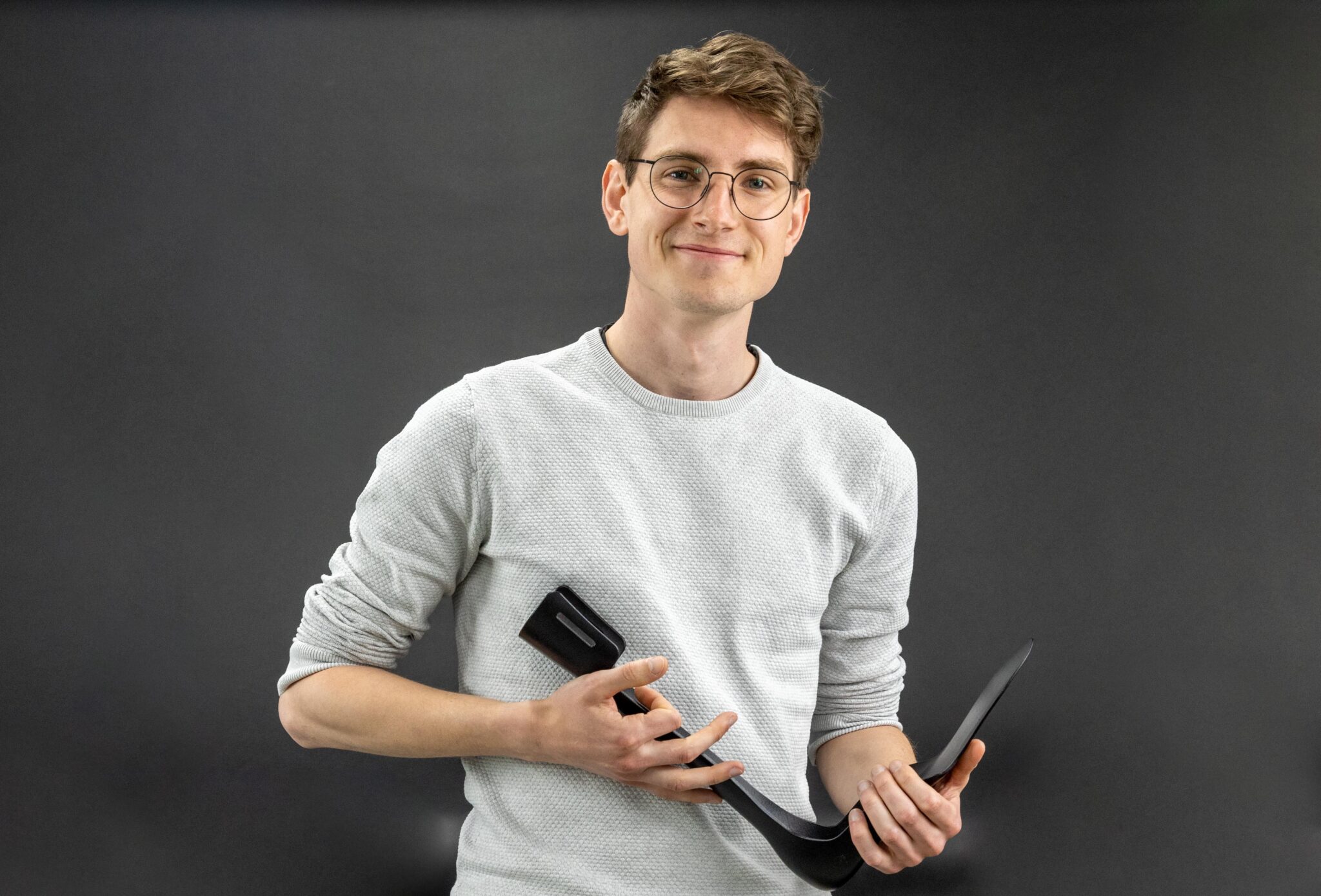 Falko met 3D-geprinte enkel voet orthese